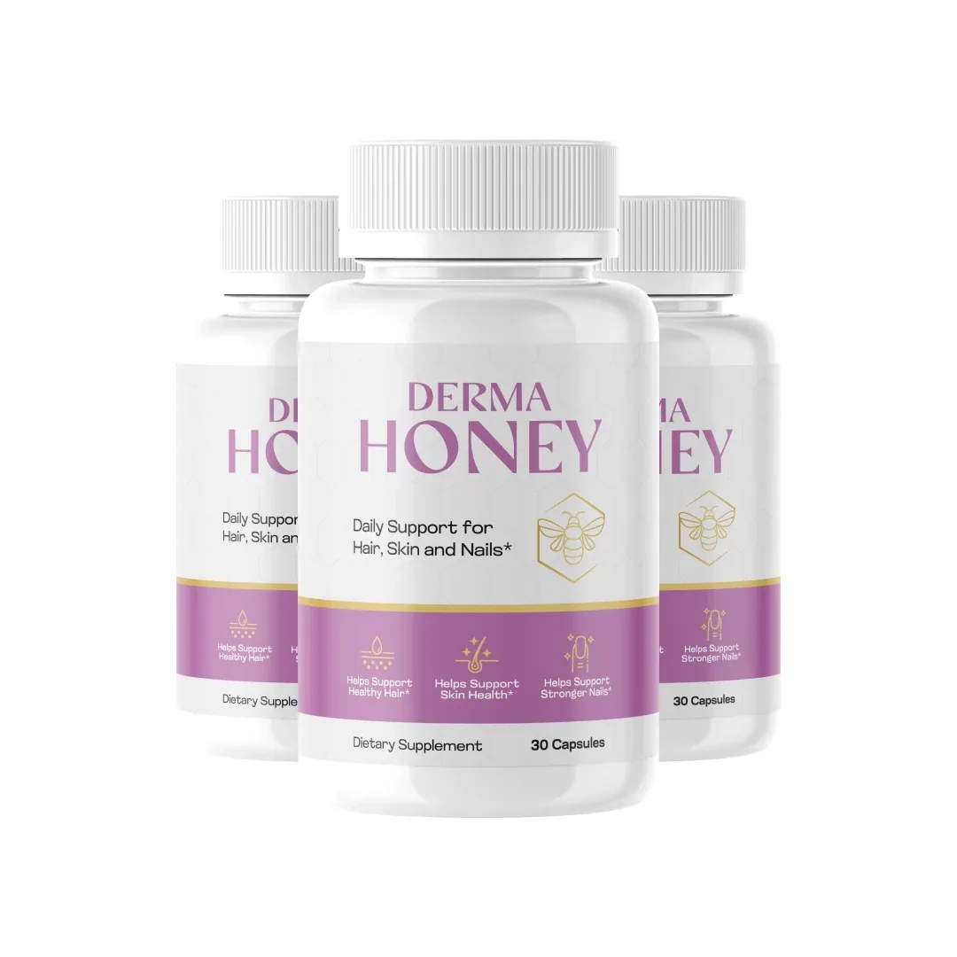 Derma Honey hair skin and nails supplement three-bottle package